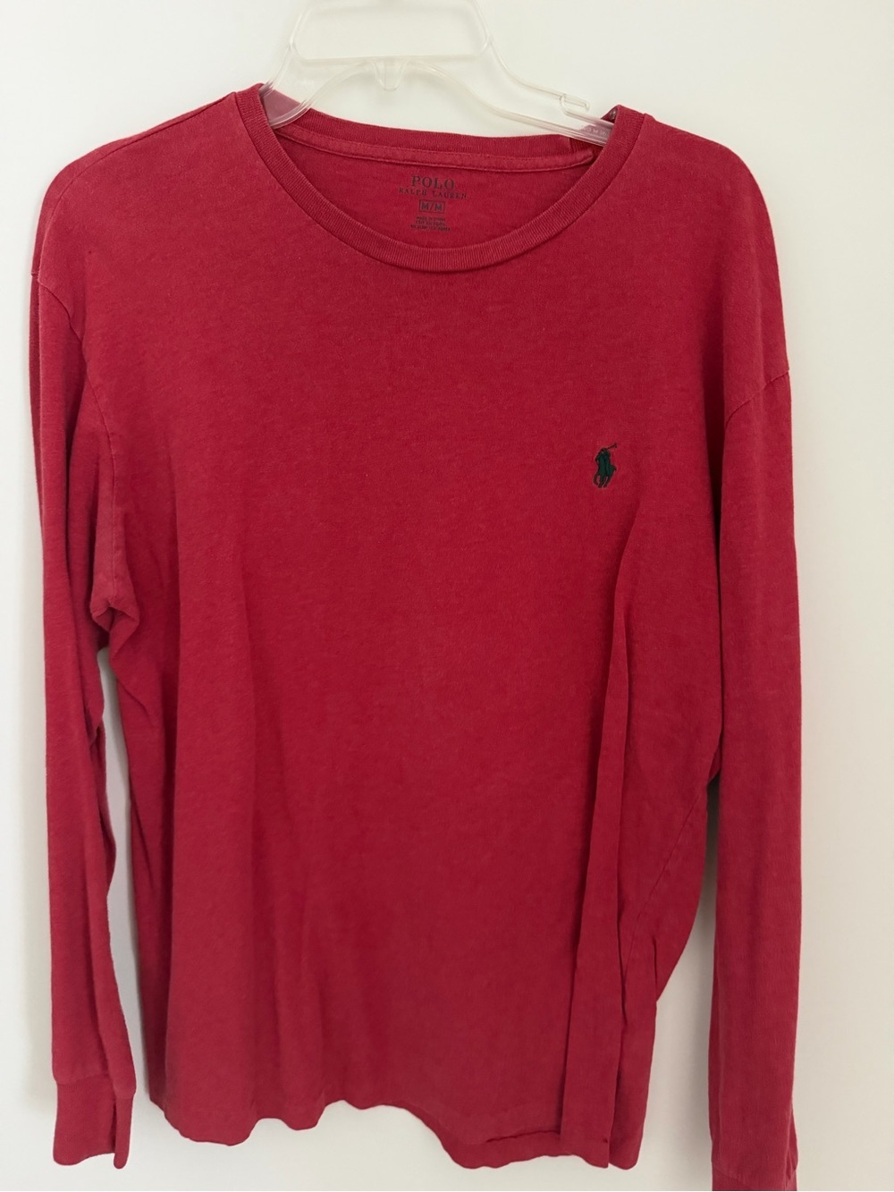 POLO RALPH LAUREN - Red Long-Sleeve Crewneck Shirt - Men’s Medium